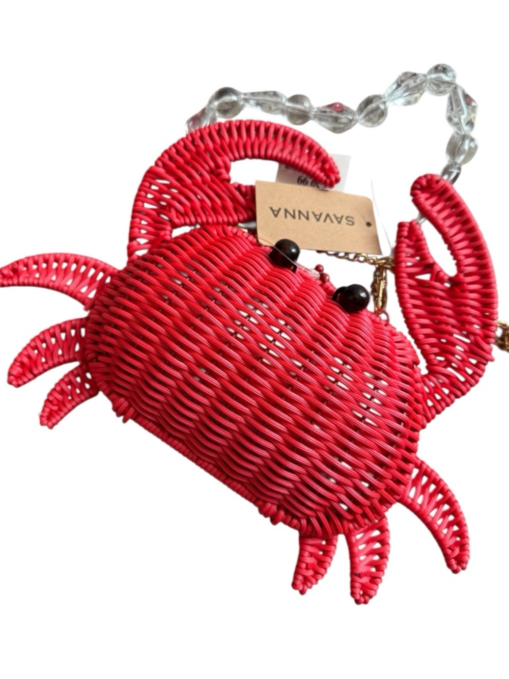 NWT Tik Tok RAVE Savanna Red Crab Woven Crossbody Bag